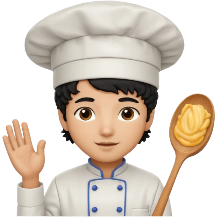 Una chef pelinegra con rulos emoji