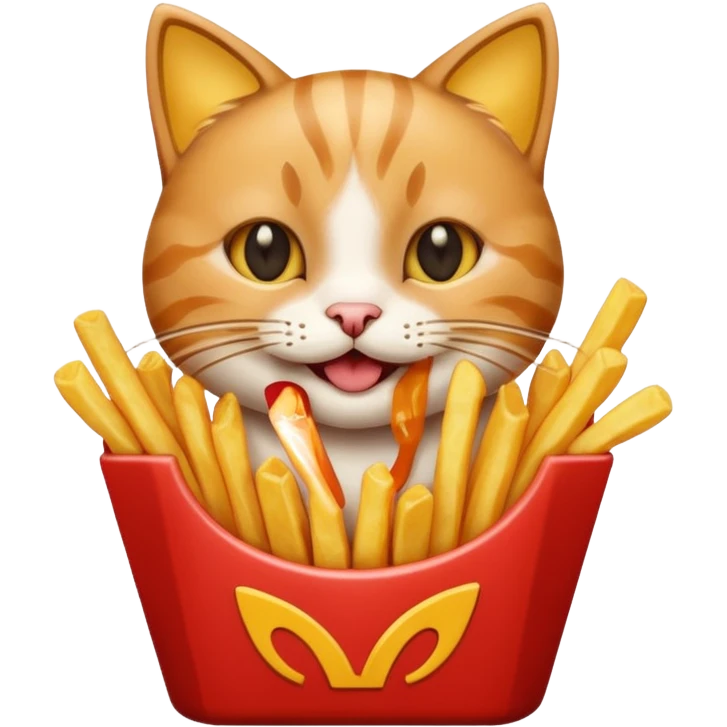 𝖢𝖺𝗍 𝗁𝖺𝗉𝗉𝗒 𝖾𝖺𝗍𝗂𝗇𝗀 𝖿𝗋𝗂𝖾𝗌 emoji