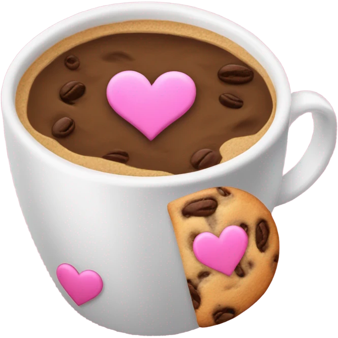I want you to add the coffee cup emoji ☕️ next to this pink heart emoji💖 and the cookie chip emoji🍪 emoji