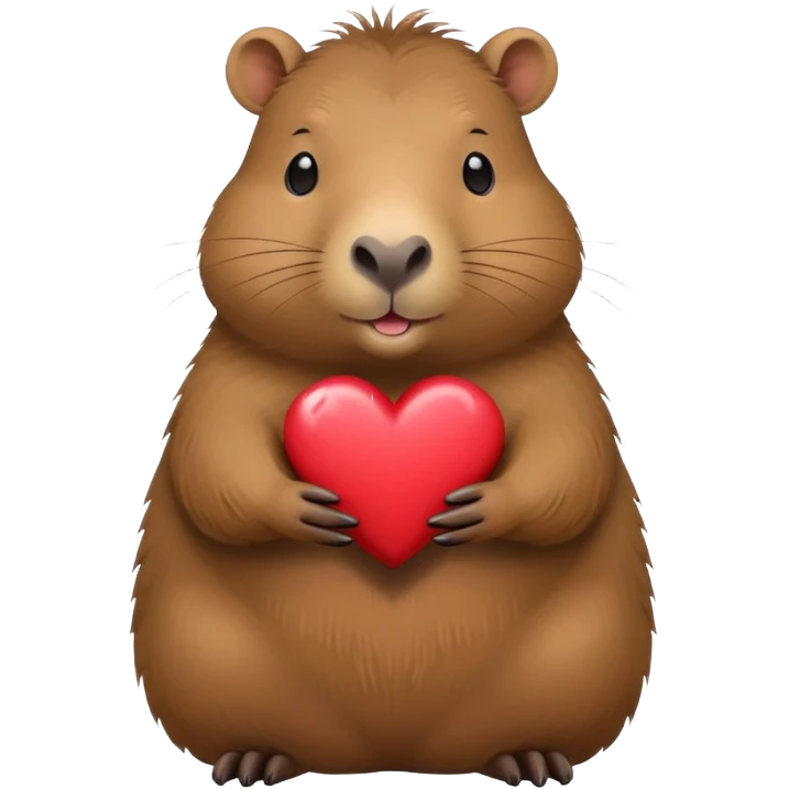  Capybara Holding a heart emoji
