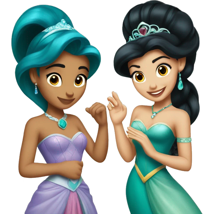princess ariel and princess jasmine emoji