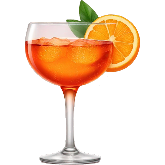An aperol spritz in a wine glass emoji
