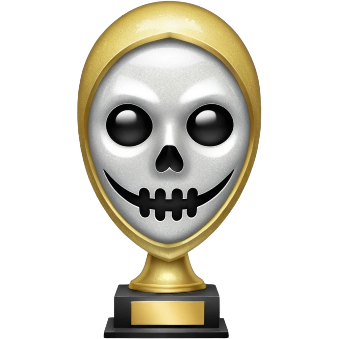 glitter trofeu com a cara do ghostface branco emoji