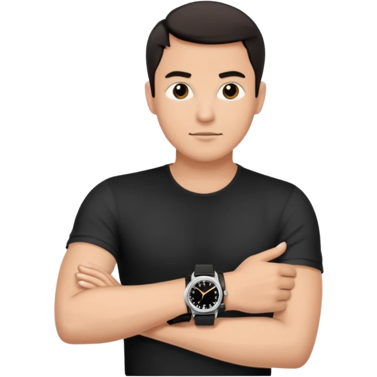 man wearing a black strap watch emoji