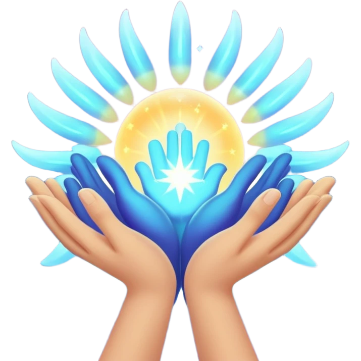 Healing hands of cosmic light  emoji