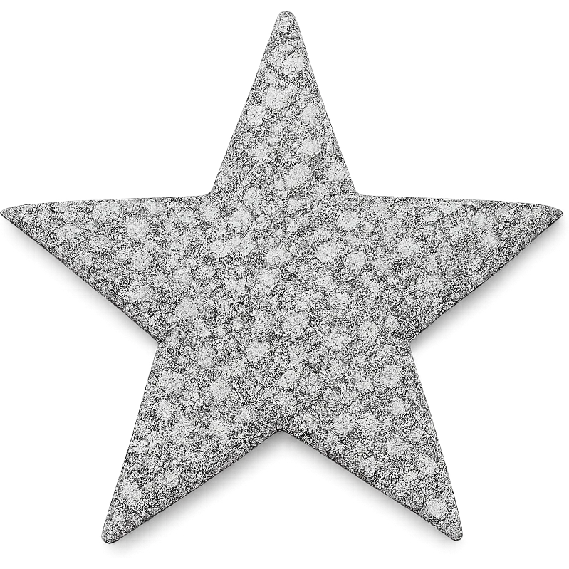 small silver glitter star, glamorous and stylish emoji