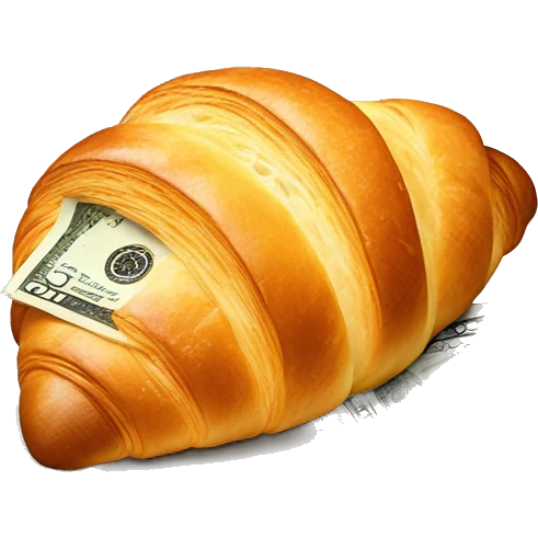 Croissant and bread and money emoji