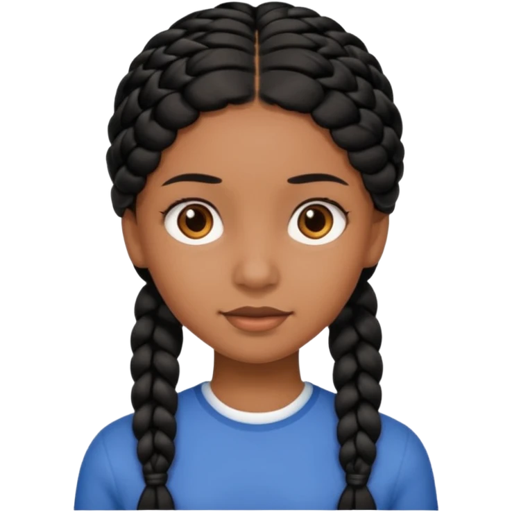 Girl with black braid  emoji