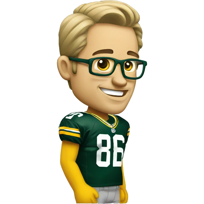 Green Bay packer happy fan emoji
