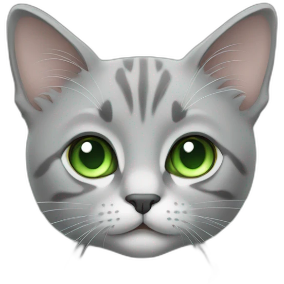 A little cat grey with green eyes emoji