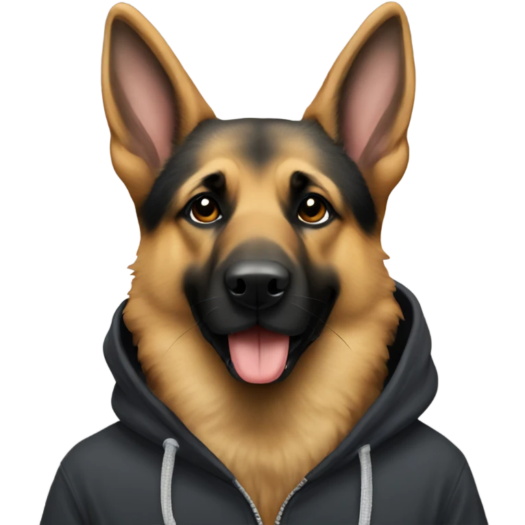 German shepherd in hoodie  emoji