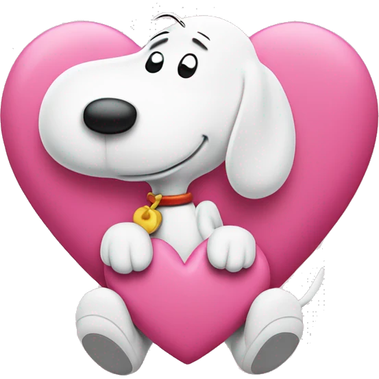 Pink heart with snoopy  emoji