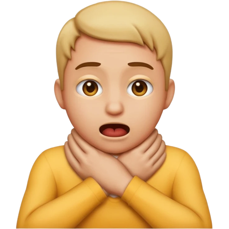 emoji chocking it’s self out with hands around neck emoji
