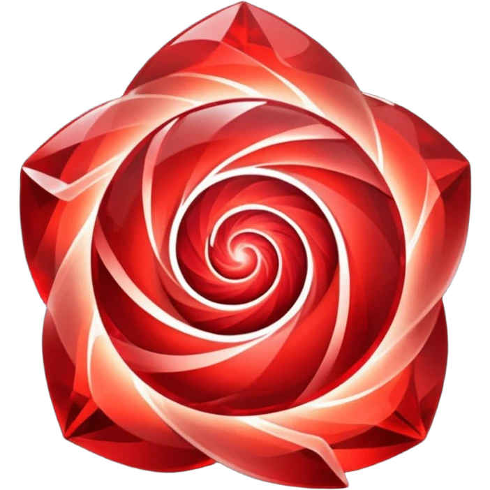 Red crystal with a red glow coming from its center. In the center of the crystal a $ emoji