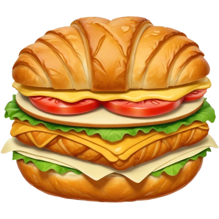 Croissant chicken and Cesar salad sandwich emoji  emoji