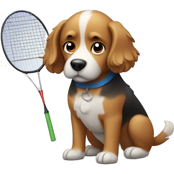 Dog with badminton  emoji