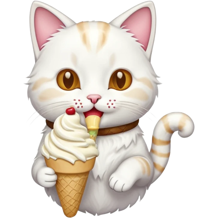 Cat eating  ice cream emoji