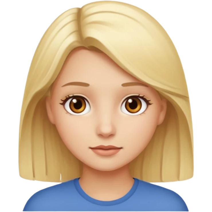 Blonde girl brown eyes emoji
