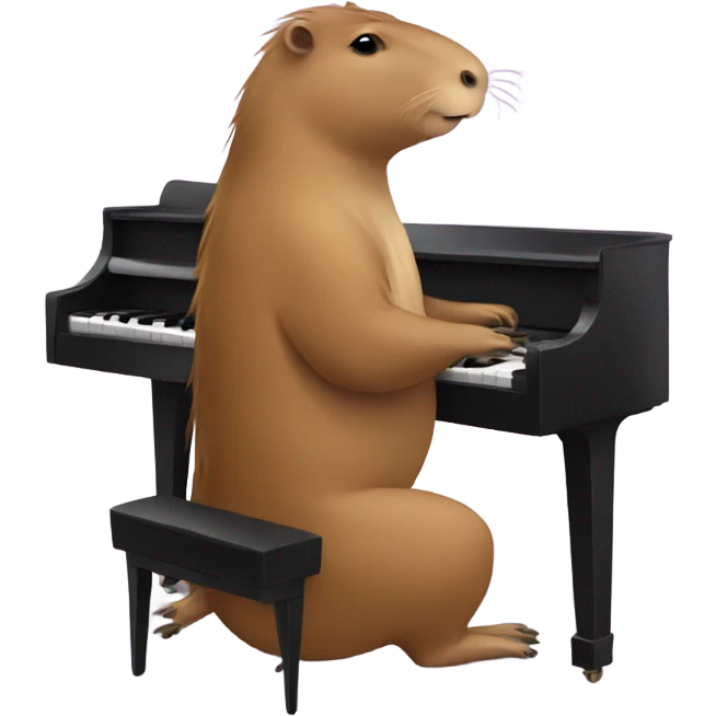 Capybara playing the piano emoji