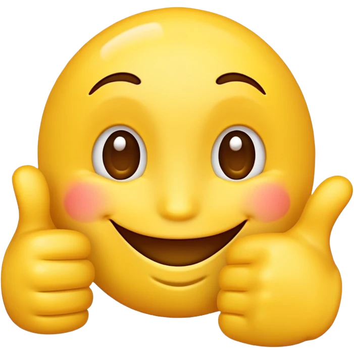 a emoji smiling with one thumb up emoji