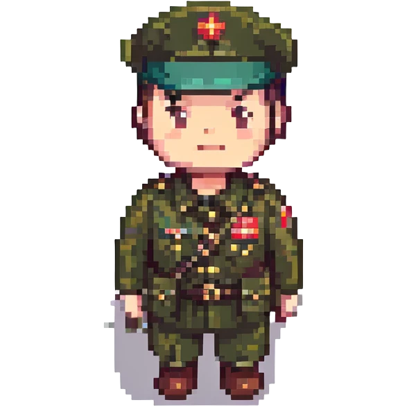 Chinese man in military uniform emoji