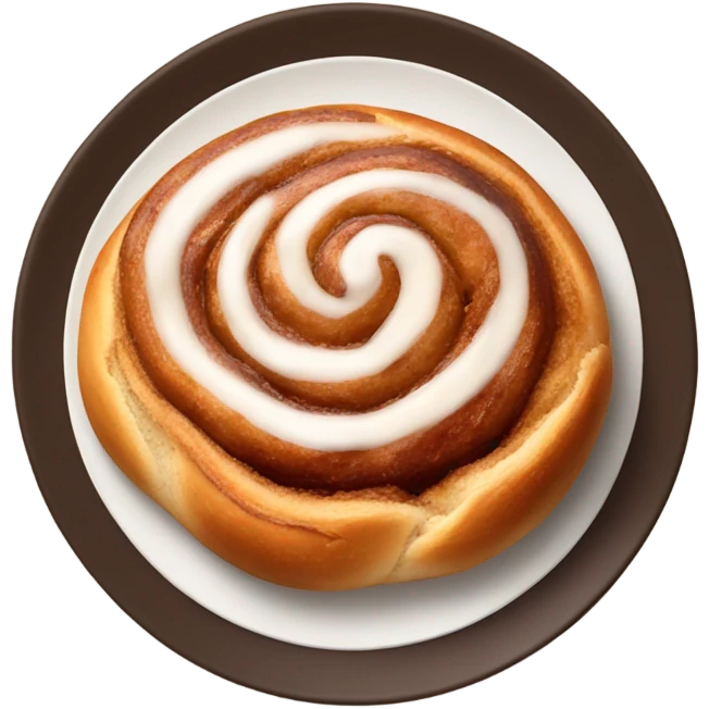 Cinnamon bun on a plate  emoji