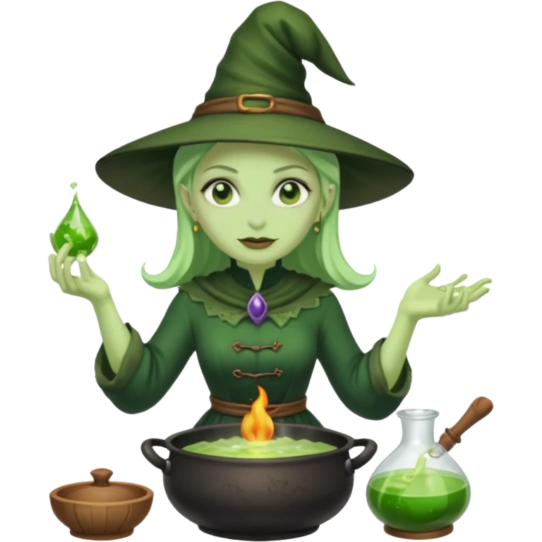 green witch cooking potion emoji