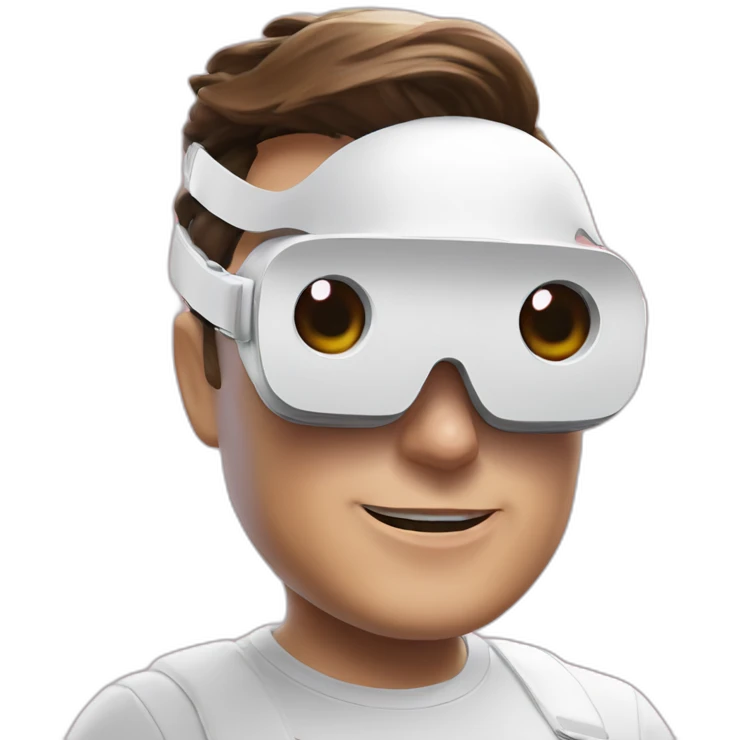 Elon musk with oculus quest white headset emoji