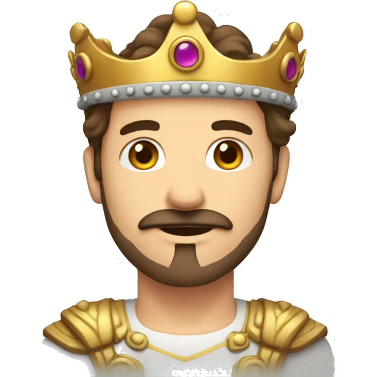 A developer with brown hair and a moustache and goatee wearing a crown emoji