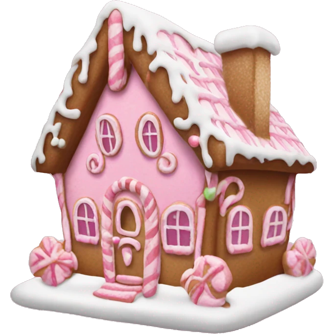 pink gingerbread house emoji