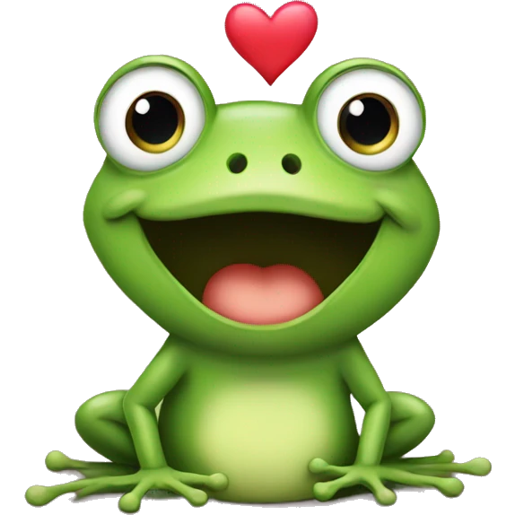 a frog in love emoji