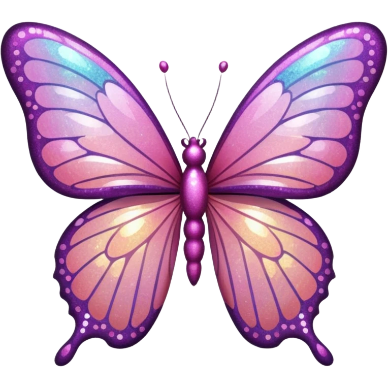 Glitter butterfly pink emoji