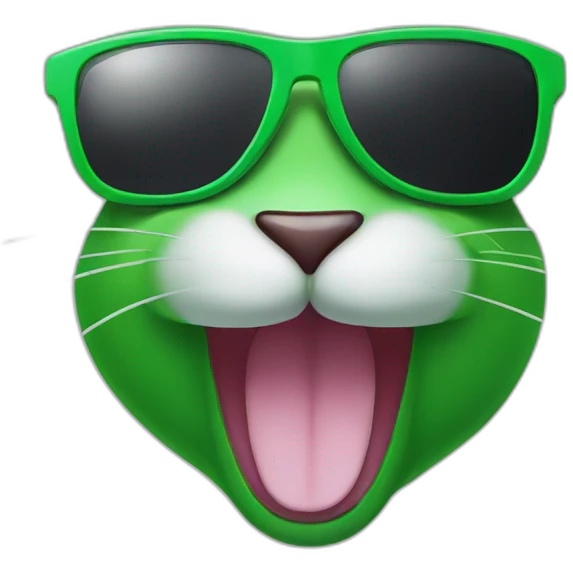 green rabbit winking sunglasses emoji