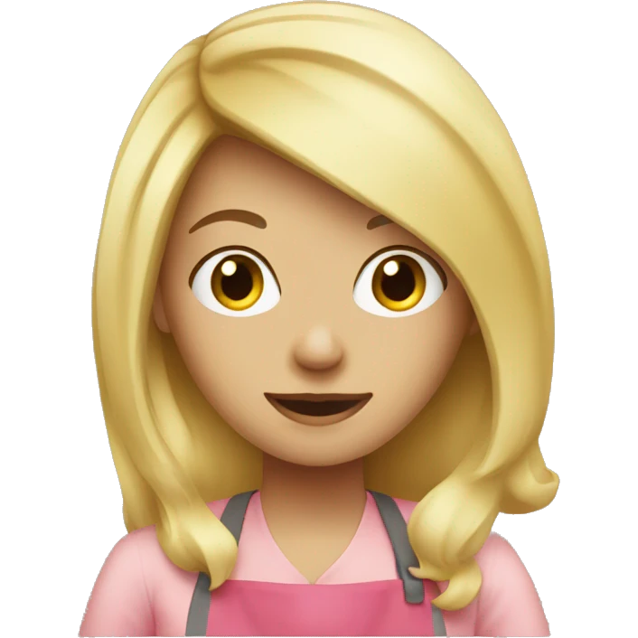 blonde girl cooking  emoji