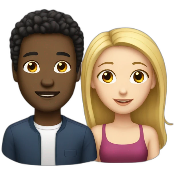 black guy white girl couple emoji