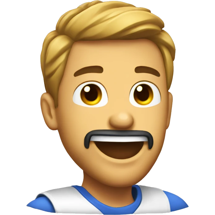 create an emoji of a gamer guy with goatee laughing emoji