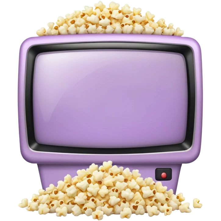 Netflix on a TV screen pale purple qnd popcorn emoji