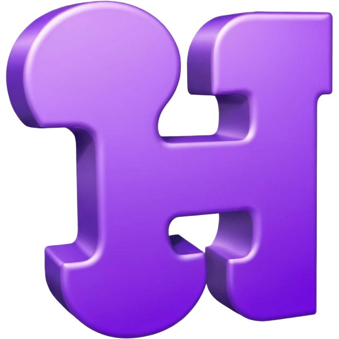 3D text that spells "you" in a shiny purple fancy font  emoji