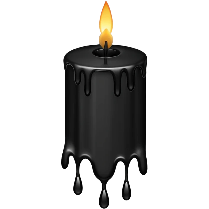 Thin and long black Candle dripping wax  emoji