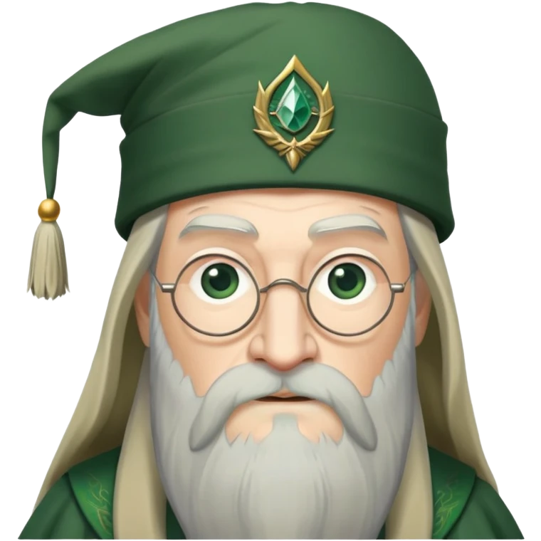 albus dumbledore from harry potter with green   Dumbledore’s cap emoji