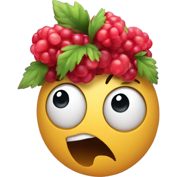 Surprised face on a berry emoji