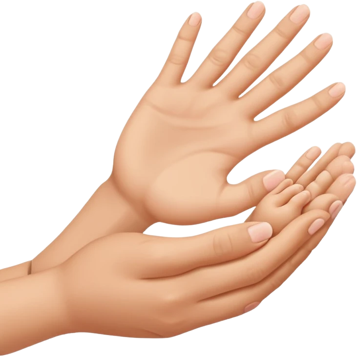 adult hand holding baby hand emoji