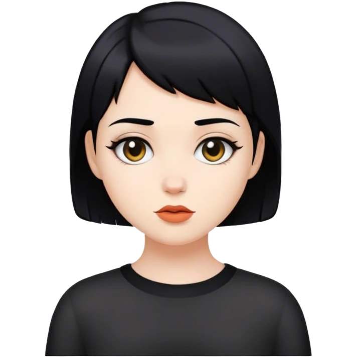 white skinned short black hair girl emoji