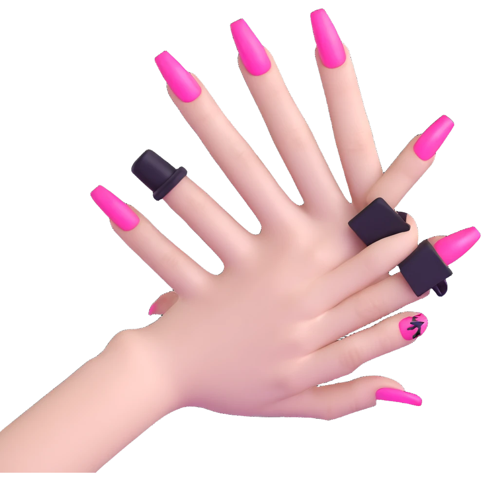 hand with pink gothic nails emoji