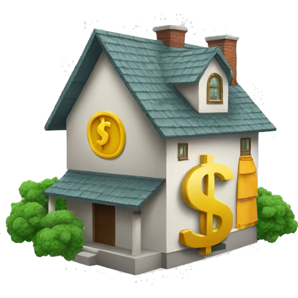 house with dollar sign overlayed on top emoji