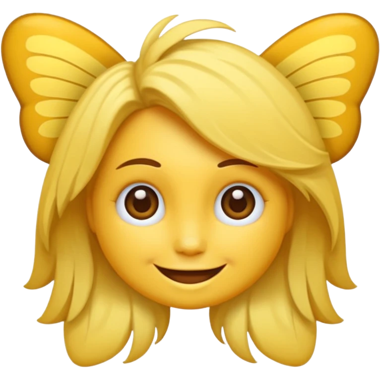 Emoji sourire avec un nœud papillon dans les cheveux emoji