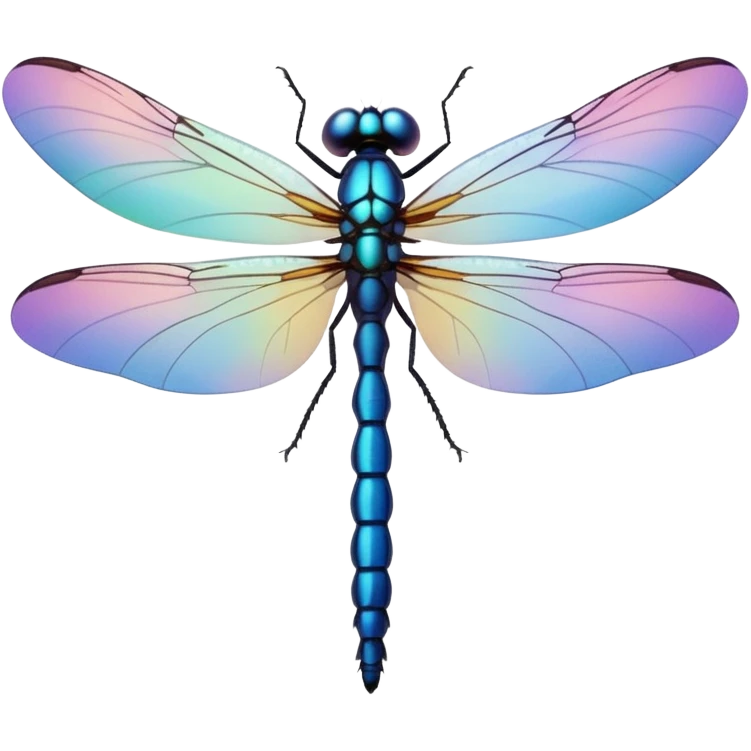 Peaceful Dragonfly change color  keep  black background  emoji