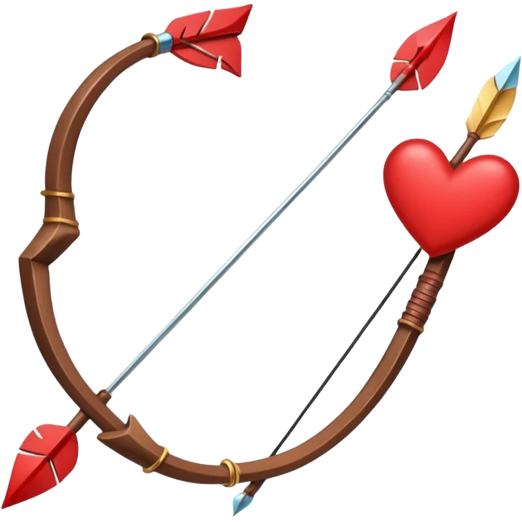 red bow and arrow with hearts emoji