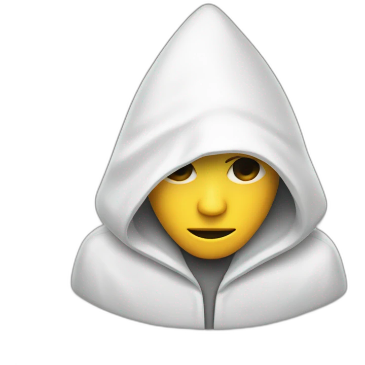 White hooded figure with a pointed hat emoji