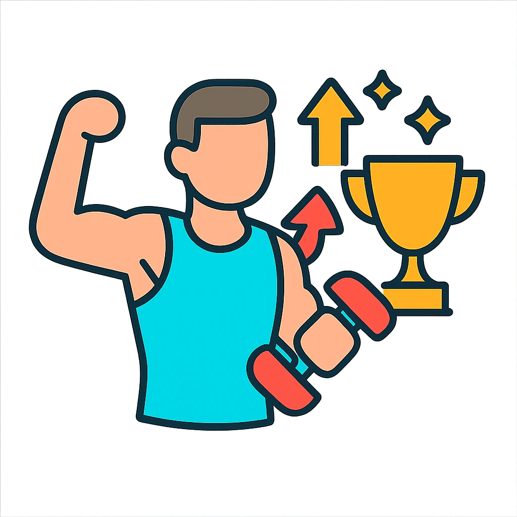 a sportman has a great results doing his workouts emoji